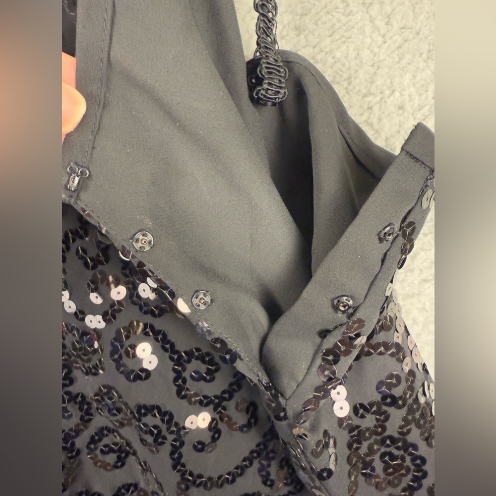 Liz Claiborne sequined little black dress size 12 cocktail dress prom - Picture 4 of 10